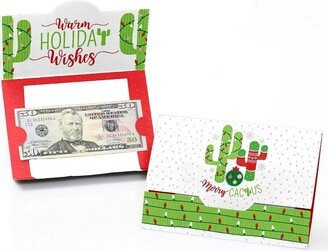 Big Dot of Happiness Merry Cactus - Christmas Cactus Party Money and Gift Card Holders - Set of 8