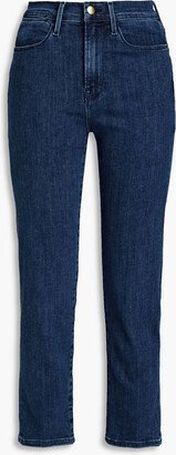 Kinley cropped high-rise straight-leg jeans