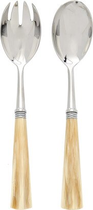 Tonia Stainless Steel and Horn Salad Set
