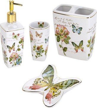 Butterfly Garden 4 Pc Bath Accessory Set