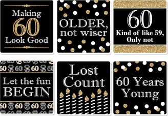 Big Dot Of Happiness Adult 60th Birthday - Funny Party Decorations - Drink Coasters - Set of 6