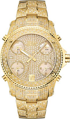 Men's JBW Jet Setter 2-1/3 CT. T.w. Diamond 18K Gold Plate Watch (Model: Jb-6213-A)