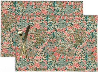 Whimsical Meadow Placemats | Set Of 2 - Bengal Kuma Floral By Holli Zollinger Flowers Ditsy Cloth Spoonflower