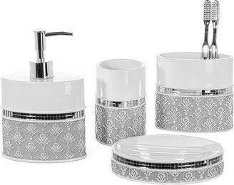 Mirror Damask 4 Piece Bath Gift Set