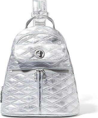 Naples Convertible Backpack (Silver Metallic Quilt) Backpack Bags