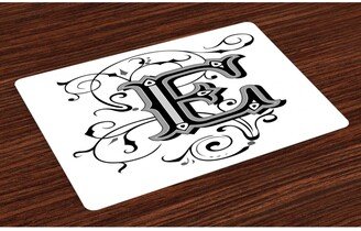 Letter E Place Mats, Set of 4