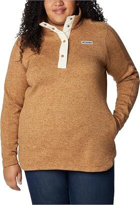 Plus Size Sweater Weather Tunic (Camel Brown Heather) Women's Clothing