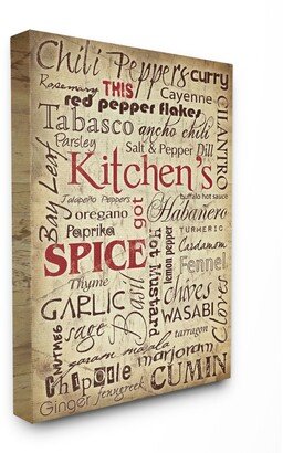 Home Decor Kitchen Spice Typography Canvas Wall Art, 24 x 30