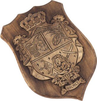 Personalized Family Crest Top Crown, Hand Carved, Coat Of Arms, Custom, Shield, Wooden Emblem, Wedding Wood Art, Heraldic, Woodcraft