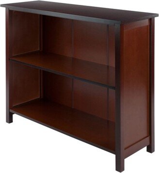 Milan Wide 2-Section Storage Shelf, Walnut - 38.98 x 12.99 x 30 inches