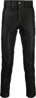 Skinny-Cut Sheepskin Trousers