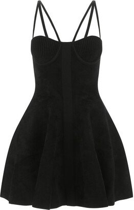 Sleeveless Flared Ribbed-Knitted Dress