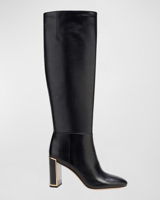 Merritt Leather Heeled Knee Boots