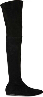Logo-Embroidered Thigh-High Boots