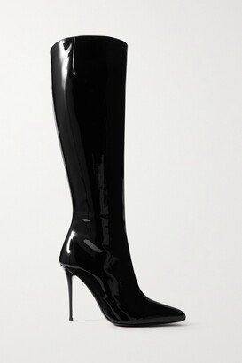 Cantadora Patent-leather Knee Boots - Black