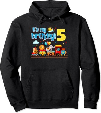 It's My 5th Birthday Circus Train 5 Year Old B-Day Party Pullover Hoodie