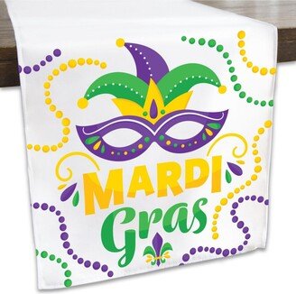 Big Dot of Happiness Colorful Mardi Gras Mask - Masquerade Party Dining Tabletop Decor - Cloth Table Runner - 13 x 70 inches