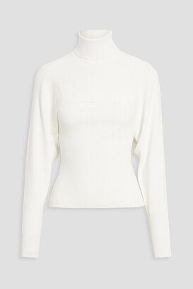 Ellie layered ribbed-knit turtleneck sweater