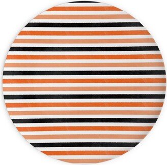Plates: Halloween Stripes - Orange And Black Plates, 10X10, Orange