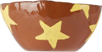 Harlie Brown Studio SSENSE Exclusive Brown & Yellow Stars Delight Cereal Bowl