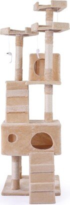 66-inch Multi-level Cat Tree with Scratching Posts, 3 Perches for Kitten Activity Tower