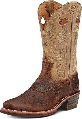 Mens Heritage Roughstock Western Boot Earth/Brown Bomber 11.5 Wide