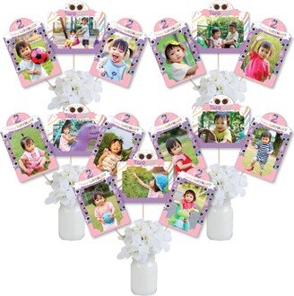 Big Dot Of Happiness Two Cool Girl Pastel 2nd Birthday Party Centerpiece Photo Table Toppers - 15 Pc