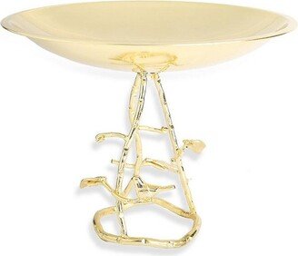 11.75D Gold Cake Plate on Leaf Base