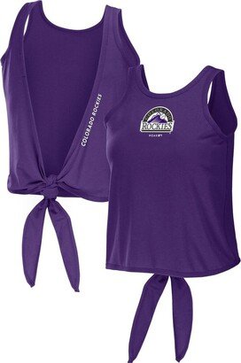 Women's Wear by Erin Andrews Purple Colorado Rockies Open Back Twist Tie Tank Top