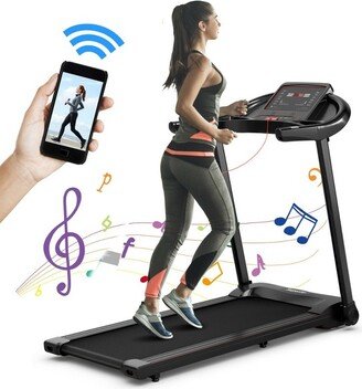 2.25HP Electric Folding Treadmill W/HD LED Display APP Control Speaker