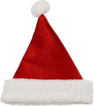 Northlight Red and White Tethered Pom Pom Unisex Adult Christmas Santa Hat Costume Accessory - One Size