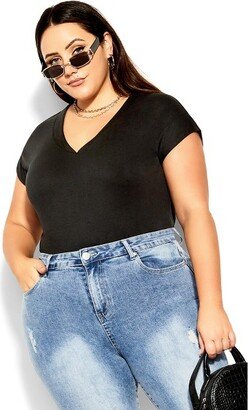 CCX | Women's Plus Size Dynamic V Top - black - 18W