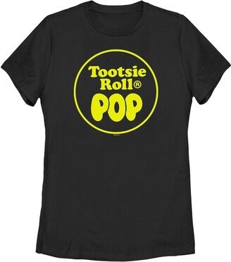Tootsie Roll Women's Tootsie Pop Classic Circle Logo T-Shirt - Black - Medium