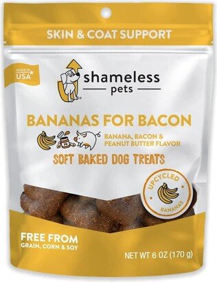 Shameless Pets Soft-Baked Dog Treats | Clean, Natural, Grain-Free Dog Biscuits | Made w/Upcycled Ingredients in Usa | Bananas for Bacon | 6oz, Case of