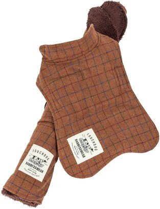 2-In-1 Windowpane Plaid Dog Jacket and Matching Reversible Dog Mat