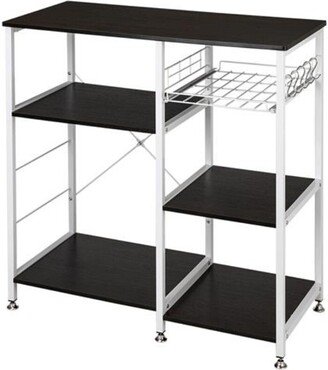 Kitchen Bakers Rack Utility Storage Shelf Microwave Stand 3-Tier Table For Spice Rack Organizer Workstation, Dark Brown