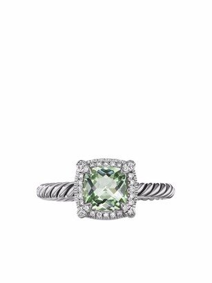 sterling silver Petite Chatelaine prasiolite and diamond ring