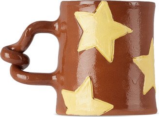 Harlie Brown Studio SSENSE Exclusive Brown & Yellow Star Delights Wiggle Mug