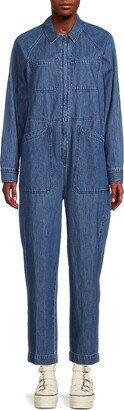 Zip Front Denim Coverall