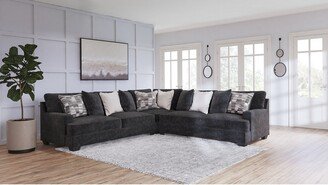 Lavernett Charcoal 3-Piece Sectional - 131W x 131D x 40H