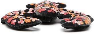 Floral-Embroidered Velvet Scorpion