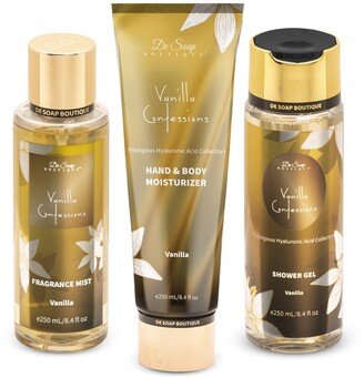 De Soap Boutique Exotic Vanilla Confessions Shower Gel, Hand & Body Moisturizer, Body Mist