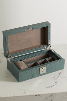 Panama Textured-leather Watch Box - Blue