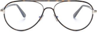 FT5897B tortoiseshell pilot-frame glasses