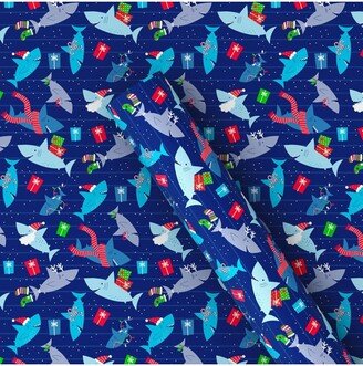 50 sq ft Shark Christmas Gift Wrap Dark Blue - Wondershop™