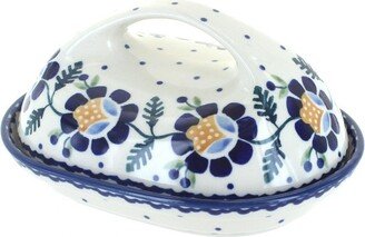 Blue Rose Pottery Blue Rose Polish Pottery Sunflower Butter Dish