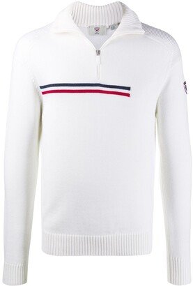 Contrasting Stripe Half-Zip Jumper