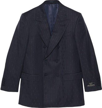 Horsebit striped wool jacket