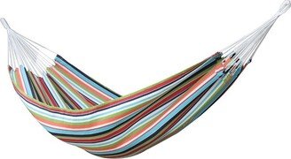 The Hamptons Collection 144” Orange and Green Striped Two Person Brazilian Sunbrella Hammock