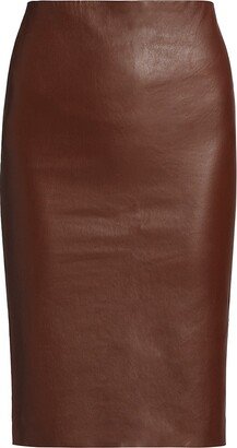 Leather Pencil Midi-Skirt